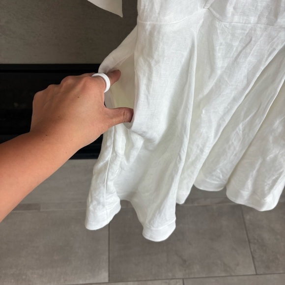 DISSH AISLE LINEN BOW MINI DRESS WHITE, SIZE 4 - Picture 12 of 16